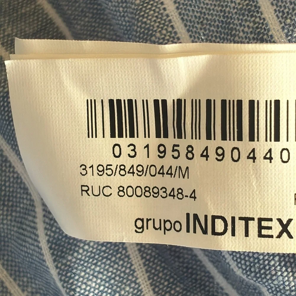 NWT. Zara Blue/White Striped Linen Blend Overalls/Jumpsuit. Size M.